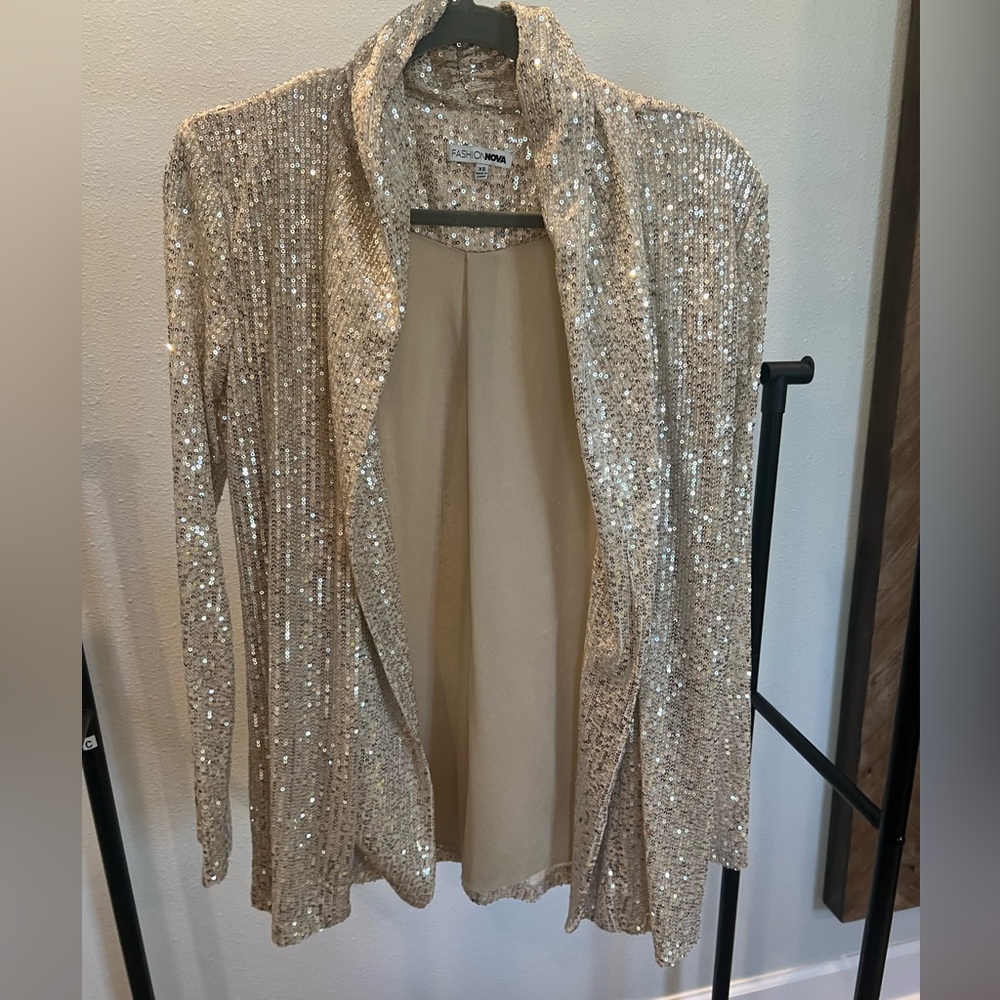 Fashion nova sparkly jacket blazer (has matching dress) xs